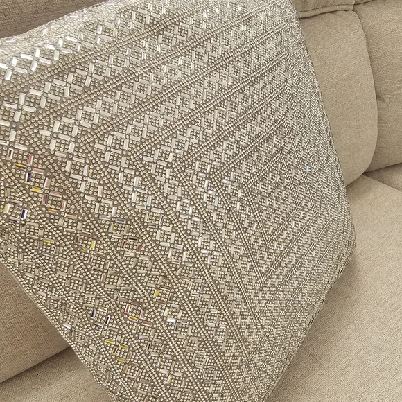 SPARKLES HOME Silver Geometric Accent Pillow - Picture 2 of 10